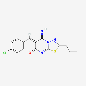 (6Z)-6-(4-chlorobenzylidene)-5-imino-2-propyl-5,6-dihydro-7H-[1,3,4]thiadiazolo[3,2-a]pyrimidin-7-one