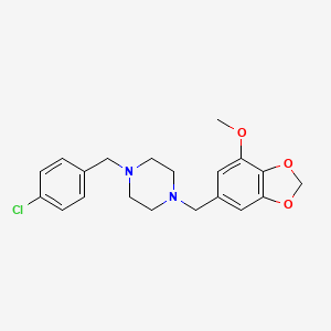 1-(4-Chlorobenzyl)-4-[(7-methoxy-1,3-benzodioxol-5-yl)methyl]piperazine