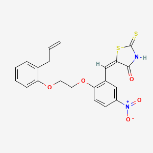 (5E)-5-(5-nitro-2-{2-[2-(prop-2-en-1-yl)phenoxy]ethoxy}benzylidene)-2-thioxo-1,3-thiazolidin-4-one