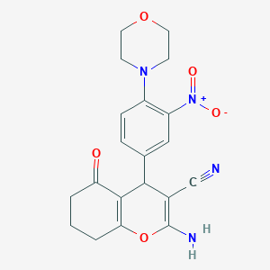 2-amino-4-[4-(morpholin-4-yl)-3-nitrophenyl]-5-oxo-5,6,7,8-tetrahydro-4H-chromene-3-carbonitrile