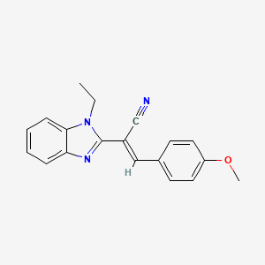 molecular formula C19H17N3O B11651018 (2E)-2-(1-ethyl-1H-benzimidazol-2-yl)-3-(4-methoxyphenyl)prop-2-enenitrile 