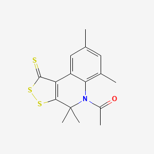 1-(4,4,6,8-tetramethyl-1-thioxo-1,4-dihydro-5H-[1,2]dithiolo[3,4-c]quinolin-5-yl)ethanone