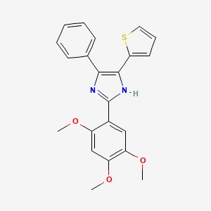 molecular formula C22H20N2O3S B11651040 4-phenyl-5-(thiophen-2-yl)-2-(2,4,5-trimethoxyphenyl)-1H-imidazole 