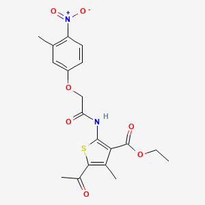 Ethyl 5-acetyl-4-methyl-2-{[(3-methyl-4-nitrophenoxy)acetyl]amino}thiophene-3-carboxylate