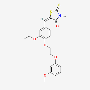 (5E)-5-{3-ethoxy-4-[2-(3-methoxyphenoxy)ethoxy]benzylidene}-3-methyl-2-thioxo-1,3-thiazolidin-4-one