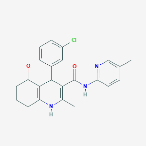 4-(3-chlorophenyl)-2-methyl-N-(5-methyl-2-pyridinyl)-5-oxo-1,4,5,6,7,8-hexahydro-3-quinolinecarboxamide