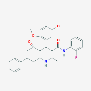 4-(2,5-Dimethoxyphenyl)-N-(2-fluorophenyl)-2-methyl-5-oxo-7-phenyl-1,4,5,6,7,8-hexahydro-3-quinolinecarboxamide