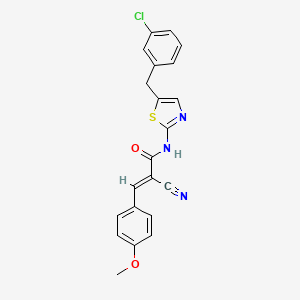 molecular formula C21H16ClN3O2S B11651150 (2E)-N-[5-(3-chlorobenzyl)-1,3-thiazol-2-yl]-2-cyano-3-(4-methoxyphenyl)prop-2-enamide 