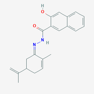 molecular formula C21H22N2O2 B11651160 3-hydroxy-N'-[(1Z)-2-methyl-5-(prop-1-en-2-yl)cyclohex-2-en-1-ylidene]naphthalene-2-carbohydrazide 