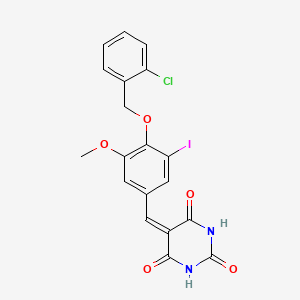 5-{4-[(2-chlorobenzyl)oxy]-3-iodo-5-methoxybenzylidene}pyrimidine-2,4,6(1H,3H,5H)-trione