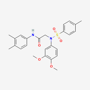 molecular formula C25H28N2O5S B11651182 2-[N-(3,4-Dimethoxyphenyl)4-methylbenzenesulfonamido]-N-(3,4-dimethylphenyl)acetamide 