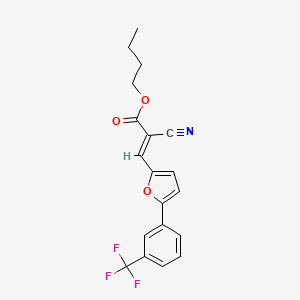 molecular formula C19H16F3NO3 B11651183 butyl (2E)-2-cyano-3-{5-[3-(trifluoromethyl)phenyl]furan-2-yl}prop-2-enoate 