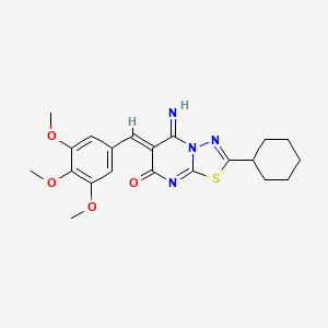 (6Z)-2-cyclohexyl-5-imino-6-(3,4,5-trimethoxybenzylidene)-5,6-dihydro-7H-[1,3,4]thiadiazolo[3,2-a]pyrimidin-7-one