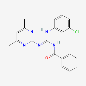 N-{(Z)-[(3-chlorophenyl)amino][(4,6-dimethylpyrimidin-2-yl)amino]methylidene}benzamide