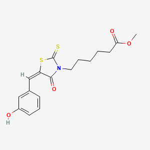 molecular formula C17H19NO4S2 B11651236 methyl 6-[(5E)-5-(3-hydroxybenzylidene)-4-oxo-2-thioxo-1,3-thiazolidin-3-yl]hexanoate 