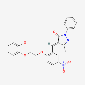 (4E)-4-{2-[2-(2-methoxyphenoxy)ethoxy]-5-nitrobenzylidene}-5-methyl-2-phenyl-2,4-dihydro-3H-pyrazol-3-one