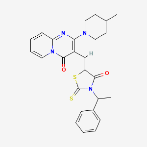 2-(4-methylpiperidin-1-yl)-3-{(Z)-[4-oxo-3-(1-phenylethyl)-2-thioxo-1,3-thiazolidin-5-ylidene]methyl}-4H-pyrido[1,2-a]pyrimidin-4-one