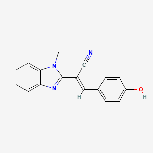 (2Z)-2-(3-methyl-1H-benzimidazol-2-ylidene)-3-(4-oxocyclohexa-2,5-dien-1-ylidene)propanenitrile