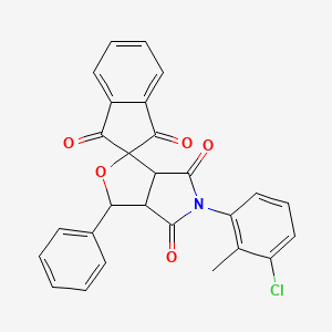 5-(3-chloro-2-methylphenyl)-3-phenyl-3a,6a-dihydrospiro[furo[3,4-c]pyrrole-1,2'-indene]-1',3',4,6(3H,5H)-tetrone