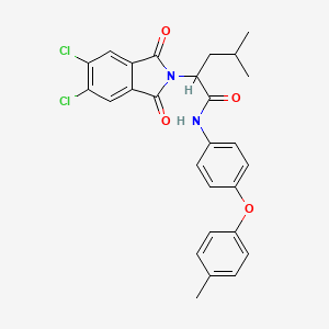 molecular formula C27H24Cl2N2O4 B11651368 2-(5,6-dichloro-1,3-dioxo-1,3-dihydro-2H-isoindol-2-yl)-4-methyl-N-[4-(4-methylphenoxy)phenyl]pentanamide 