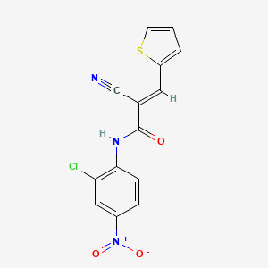 molecular formula C14H8ClN3O3S B11651382 (2E)-N-(2-chloro-4-nitrophenyl)-2-cyano-3-(thiophen-2-yl)prop-2-enamide 