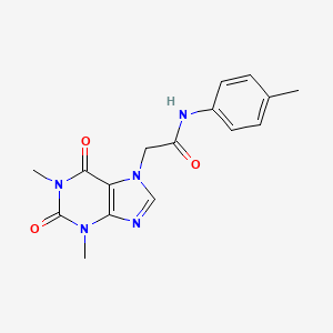 molecular formula C16H17N5O3 B11651393 2-(1,3-dimethyl-2,6-dioxo-1,2,3,6-tetrahydro-7H-purin-7-yl)-N-(4-methylphenyl)acetamide 