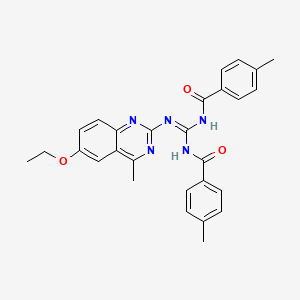 molecular formula C28H27N5O3 B11651413 N-[(Z)-[(6-ethoxy-4-methylquinazolin-2-yl)amino]{[(4-methylphenyl)carbonyl]amino}methylidene]-4-methylbenzamide 