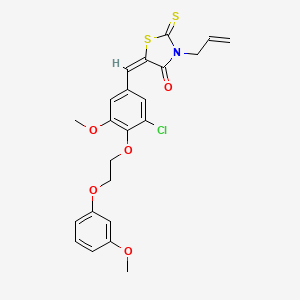 (5E)-5-{3-chloro-5-methoxy-4-[2-(3-methoxyphenoxy)ethoxy]benzylidene}-3-(prop-2-en-1-yl)-2-thioxo-1,3-thiazolidin-4-one