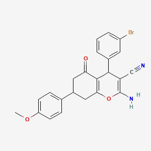 2-amino-4-(3-bromophenyl)-7-(4-methoxyphenyl)-5-oxo-5,6,7,8-tetrahydro-4H-chromene-3-carbonitrile