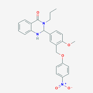 2-{4-methoxy-3-[(4-nitrophenoxy)methyl]phenyl}-3-propyl-2,3-dihydroquinazolin-4(1H)-one