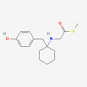 molecular formula C16H23NO2S B11651474 S-methyl {[1-(4-hydroxybenzyl)cyclohexyl]amino}ethanethioate 