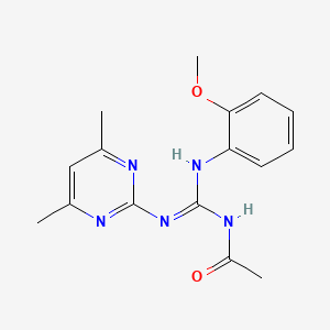 molecular formula C16H19N5O2 B11651479 N-[(Z)-[(4,6-Dimethylpyrimidin-2-YL)amino][(2-methoxyphenyl)amino]methylidene]acetamide 