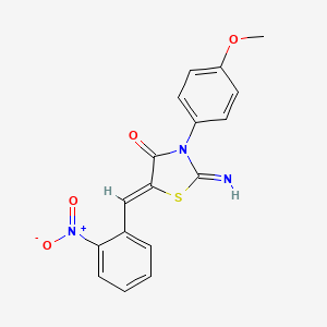 molecular formula C17H13N3O4S B11651487 (5Z)-2-imino-3-(4-methoxyphenyl)-5-[(2-nitrophenyl)methylidene]-1,3-thiazolidin-4-one 