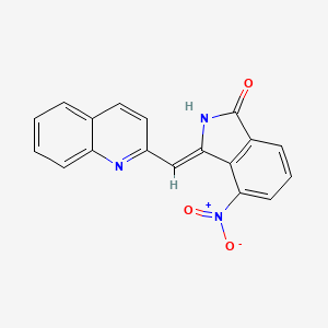 molecular formula C18H11N3O3 B11651490 (Z)-4-nitro-3-(quinolin-2-ylmethylene)isoindolin-1-one 