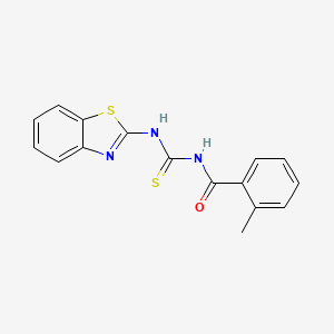 molecular formula C16H13N3OS2 B11651514 N-(1,3-benzothiazol-2-ylcarbamothioyl)-2-methylbenzamide 