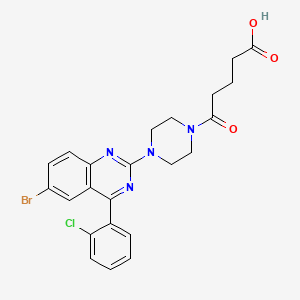 5-{4-[6-Bromo-4-(2-chlorophenyl)quinazolin-2-yl]piperazin-1-yl}-5-oxopentanoic acid