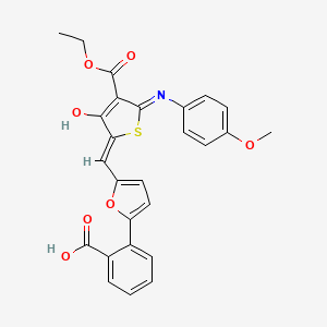 2-(5-{(Z)-[4-(ethoxycarbonyl)-5-[(4-methoxyphenyl)amino]-3-oxothiophen-2(3H)-ylidene]methyl}furan-2-yl)benzoic acid