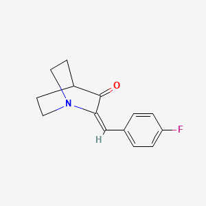 molecular formula C14H14FNO B11651552 (2E)-2-(4-fluorobenzylidene)-1-azabicyclo[2.2.2]octan-3-one 