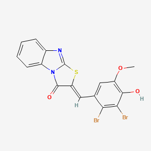 molecular formula C17H10Br2N2O3S B11651558 (2Z)-2-(2,3-dibromo-4-hydroxy-5-methoxybenzylidene)[1,3]thiazolo[3,2-a]benzimidazol-3(2H)-one 