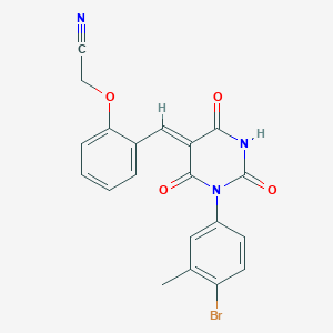 molecular formula C20H14BrN3O4 B11651560 (2-{(Z)-[1-(4-bromo-3-methylphenyl)-2,4,6-trioxotetrahydropyrimidin-5(2H)-ylidene]methyl}phenoxy)acetonitrile 