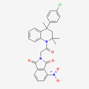 molecular formula C28H24ClN3O5 B11651565 2-{2-[4-(4-chlorophenyl)-2,2,4-trimethyl-3,4-dihydroquinolin-1(2H)-yl]-2-oxoethyl}-4-nitro-1H-isoindole-1,3(2H)-dione 