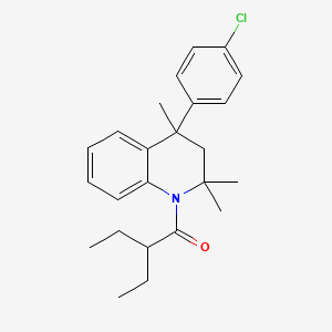 molecular formula C24H30ClNO B11651581 1-[4-(4-chlorophenyl)-2,2,4-trimethyl-3,4-dihydroquinolin-1(2H)-yl]-2-ethylbutan-1-one 