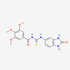 molecular formula C18H18N4O5S B11651618 3,4,5-trimethoxy-N-[(2-oxo-2,3-dihydro-1H-benzimidazol-5-yl)carbamothioyl]benzamide 