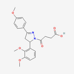 molecular formula C22H24N2O6 B11651622 4-[5-(2,3-dimethoxyphenyl)-3-(4-methoxyphenyl)-4,5-dihydro-1H-pyrazol-1-yl]-4-oxobutanoic acid 