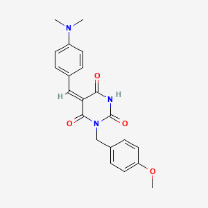 (5E)-5-[4-(dimethylamino)benzylidene]-1-(4-methoxybenzyl)pyrimidine-2,4,6(1H,3H,5H)-trione