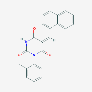 molecular formula C22H16N2O3 B11651629 (5E)-1-(2-methylphenyl)-5-(naphthalen-1-ylmethylidene)pyrimidine-2,4,6(1H,3H,5H)-trione 