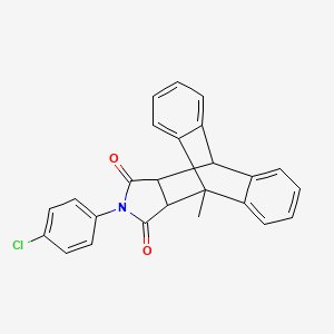 molecular formula C25H18ClNO2 B11651636 17-(4-Chlorophenyl)-1-methyl-17-azapentacyclo[6.6.5.0~2,7~.0~9,14~.0~15,19~]nonadeca-2,4,6,9,11,13-hexaene-16,18-dione 