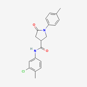 molecular formula C19H19ClN2O2 B11651644 N-(3-chloro-4-methylphenyl)-1-(4-methylphenyl)-5-oxopyrrolidine-3-carboxamide 