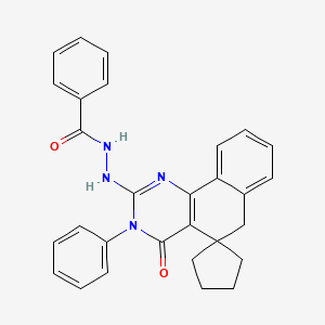 N'-(4-oxo-3-phenyl-4,6-dihydro-3H-spiro[benzo[h]quinazoline-5,1'-cyclopentan]-2-yl)benzohydrazide