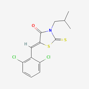 (5Z)-5-[(2,6-dichlorophenyl)methylidene]-3-(2-methylpropyl)-2-sulfanylidene-1,3-thiazolidin-4-one